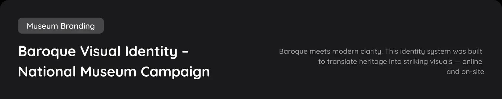 Baroque Visual Identity – National Museum Campaign: project title slide