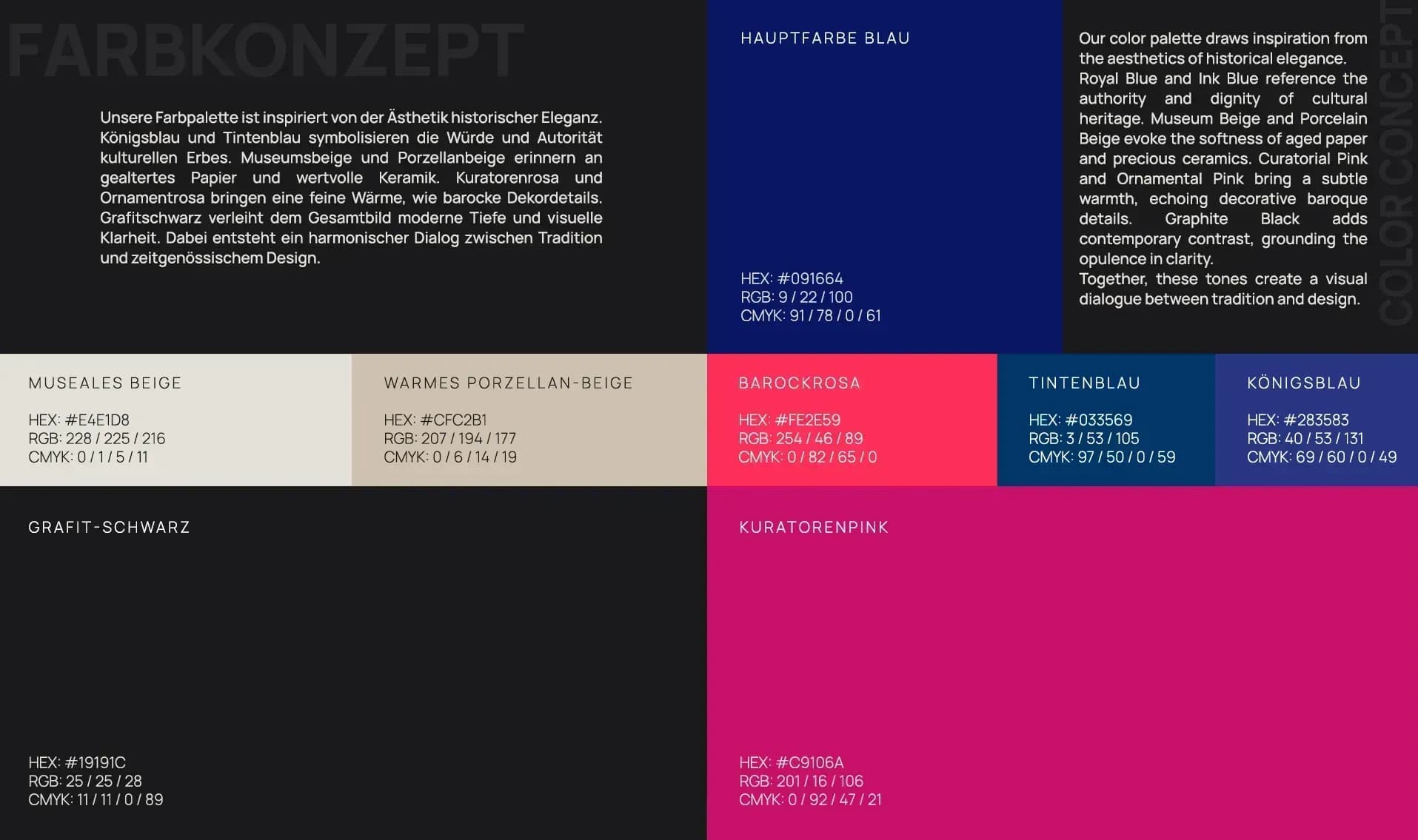 National Museum brand identity: color palette and typography system