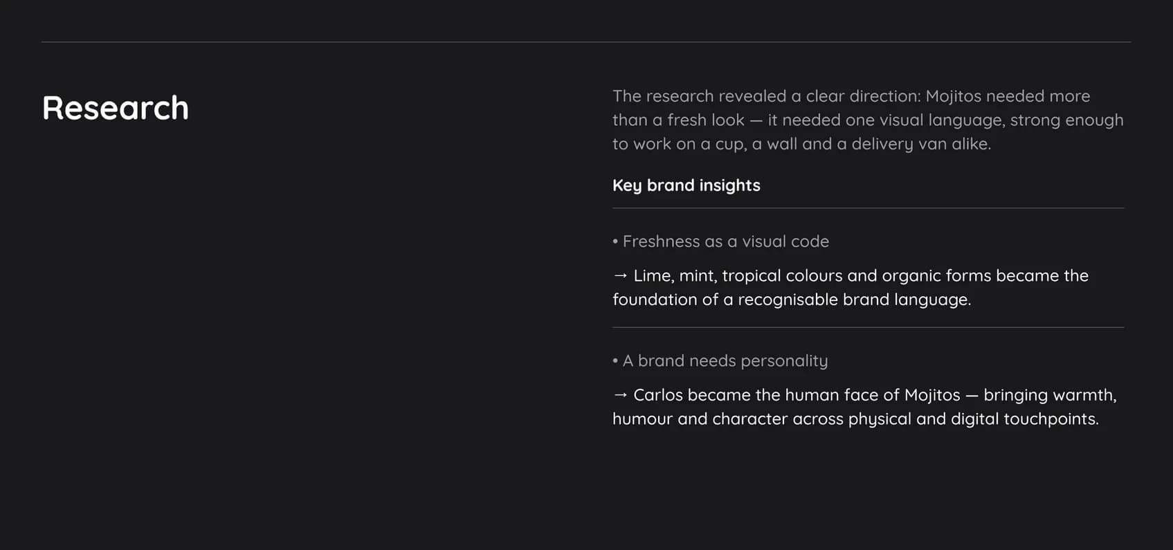MOJITOS Café-Bar – research and key brand insights