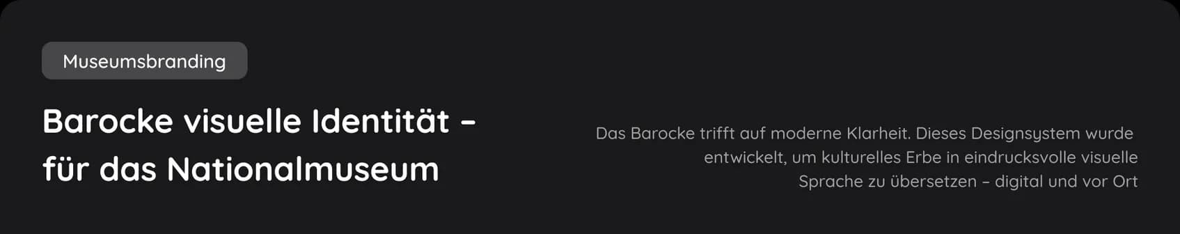 Nationalmuseum – barocke visuelle Identität, Titel