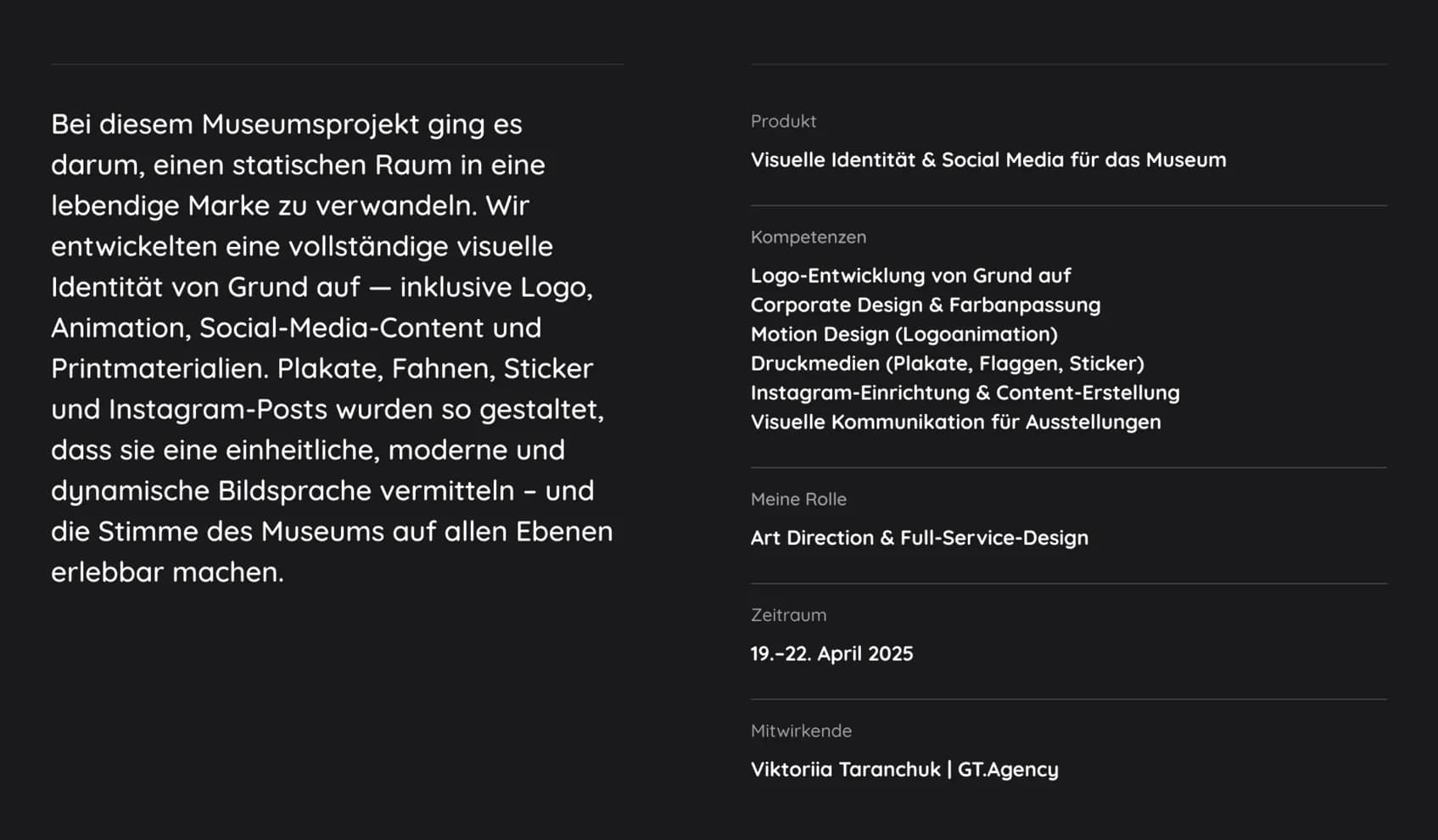 Nationalmuseum – Projektbeschreibung