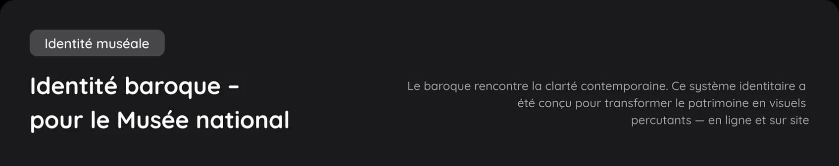 Musée national – identité visuelle baroque, titre