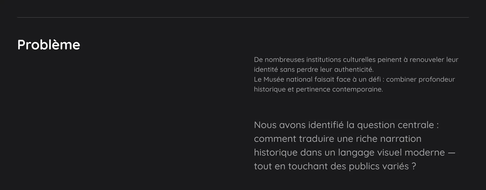 Musée national – problème