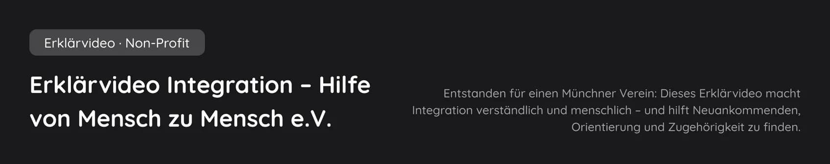 Erklärvideo Integration – Hilfe von Mensch zu Mensch e.V., Titel
