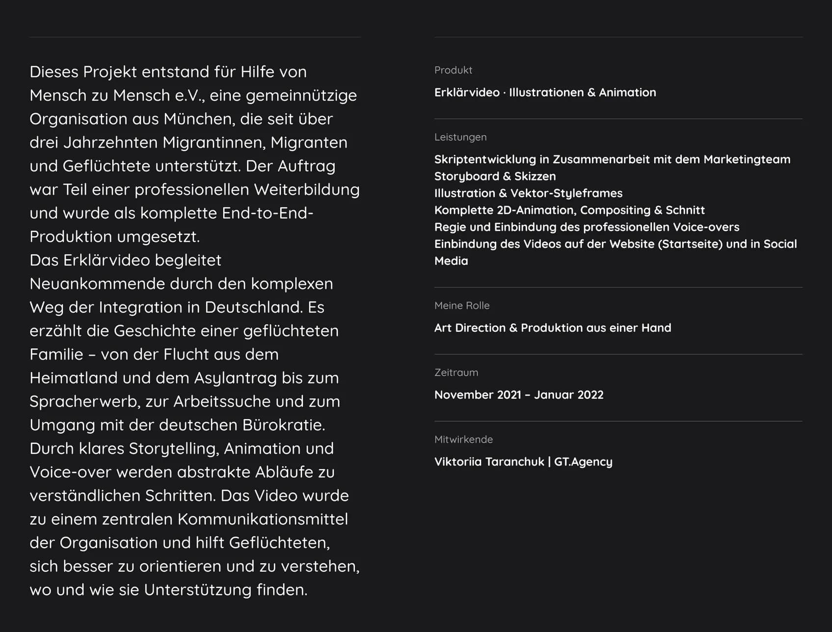 Erklärvideo Integration – Projektbeschreibung