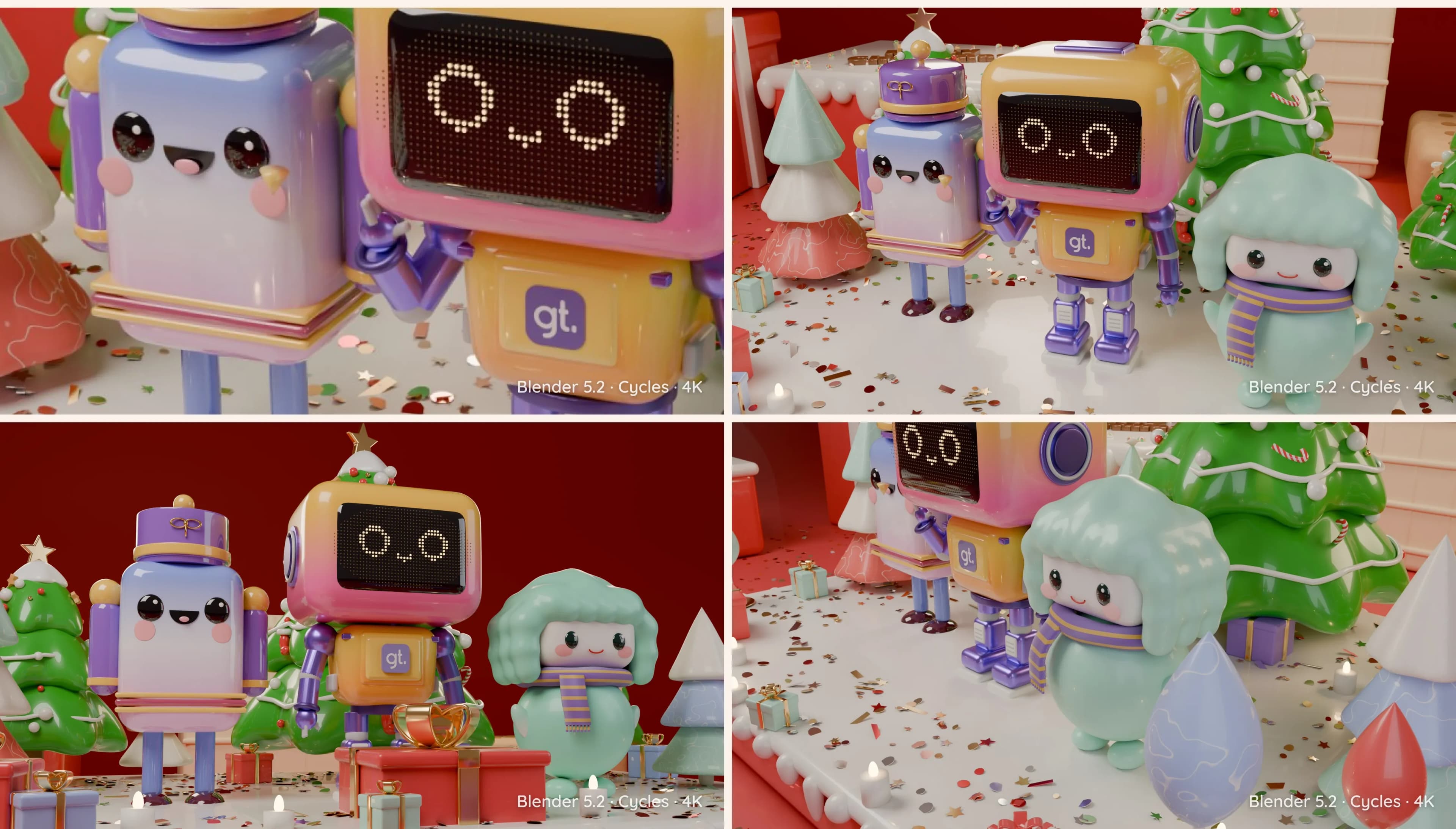 Close-up details of the clay diorama