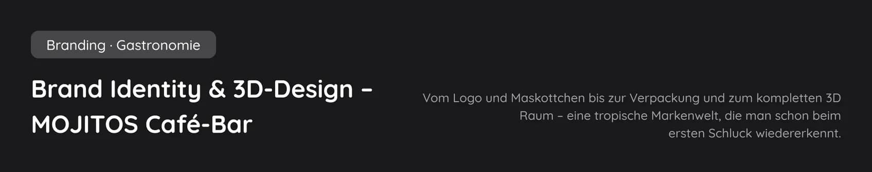 MOJITOS Café-Bar – Projekttitel und Kurzbeschreibung